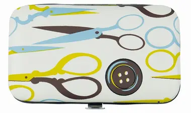 KLEIBER Etui de couture de voyage "Design", 24 pièces, blanc
