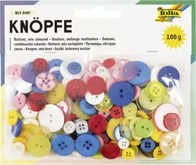 folia Set de boutons, 100 g, assorti