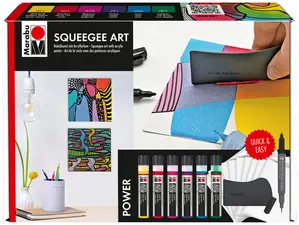 Marabu Kit acrylique Acryl Color Squeegee Art Power