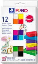 FIMO SOFT Kit de pâte à modeler "Basic", kit de 12