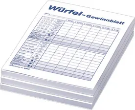 RNK Verlag Bloc-notes pour jeu de dés, bloc, format A6, de 3