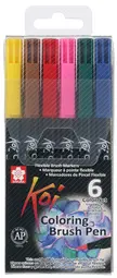 SAKURA Feutre pinceau Koi Coloring Brush, étui de 6 ,