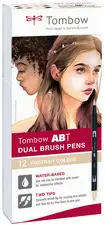 TOMBOW Feutre double pointe "DUAL BRUSH PEN ABT", set de 12