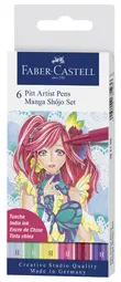FABER-CASTELL Feutre PITT artist pen Manga Shôjo, étui de 6