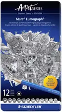 STAEDTLER Crayon Mars Lumograph, étui métallique de 12