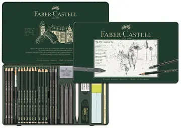 FABER-CASTELL Set crayons PITT GRAPHITE, étui de 26 pièces