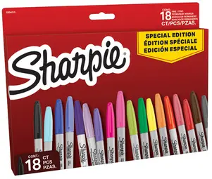 Sharpie Marqueur permanent FINE, BIG PACK de 18 "Red