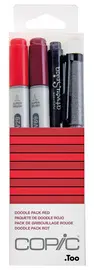 COPIC Marqueur ciao, kit de 4 "Doodle Pack Red