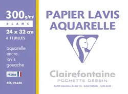 Clairefontaine Papier dessin "Lavis Aquarelle", 240 x 320 mm