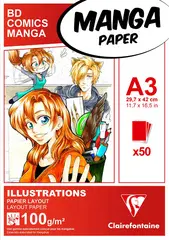 Clairefontaine Bloc de papier Layout MANGA ILLUSTRATIONS, A4