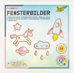 folia Kit de décoration pour fenêtre MAGIC, 14 motifs