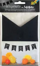 folia Guirlande de fanions tableau noir, 14 fanions, noir
