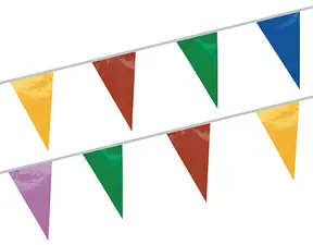 PAPSTAR Guirlande de fanions, multicolore, en film plastique