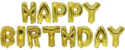 PAPSTAR Set de ballons en film "Happy Birthday", or