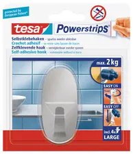 tesa Powerstrips Crochet adhésif LARGE, métal, oval