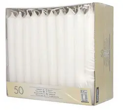 STARPAK Bougie de table, 21 mm, pack de 50 , blanc