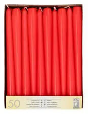STARPAK Bougie de chandelier, 22 mm, en pack de 50, rouge