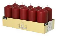 STARPAK Bougie cylindrique, diamètre: 40 mm, bordeaux
