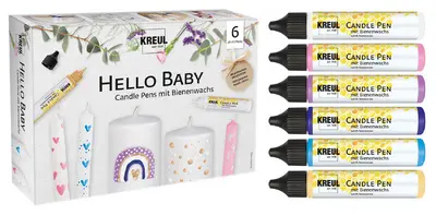 KREUL Candle Pen "Hello Baby", set de 6