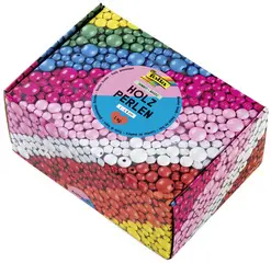 folia Mélange de perles en bois BASIC Jumbobox, 1 kg
