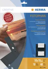 HERMA Pochettes transparentes A4 Fotophan, pour photos 13x18
