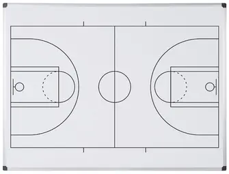 Bi-Office Tableau blanc mural terrain de basket, A4