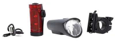 FISCHER Kit d'éclairage LED pour vélo, 45 lux