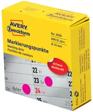 AVERY Zweckform Pastille de couleur, 10 mm, magenta
