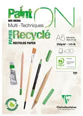 Clairefontaine Bloc papier dessin Paint'ON Recyclé, A4