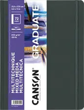 CANSON Carnet de dessin GRADUATE Mixed Media, noir