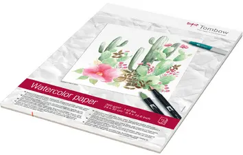 Tombow Bloc de papier aquarelle, collé 2 côtés, 240 x 320 mm