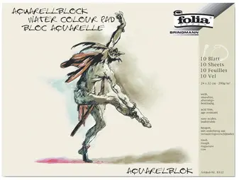 folia Bloc aquarelle, rugueux, 300 x 400 mm, 200 g/m2, blanc