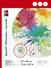 Marabu Bloc aquarelle, 240 x 320 mm, 210g/m2, 20 feuilles,