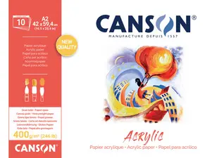 CANSON Bloc papier dessin "Acrylic", 380 x 460 mm, 400 g/m2