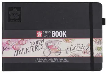 SAKURA Carnet de croquis, 120 x 120 mm, noir/blanc crème