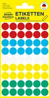 AVERY Zweckform Pastille de couleur, diamètre 12 mm, jaune