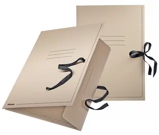 Esselte Carton à dessins, A2, avec cordons, brun naturel