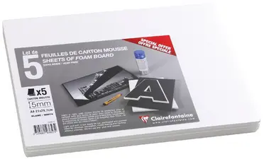 Clairefontaine Carton mousse, 210 x 297 mm (A4), 3 mm, blanc