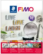 FIMO Métal en feuilles, 10 feuilles, argent