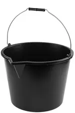 Bradas Seau avec bec verseur, 16 litres, PP, noir