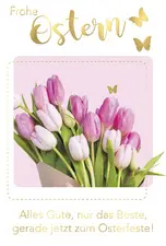 SUSY CARD Oster-Grußkarte "Tulpen rosa