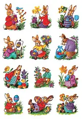 HERMA Stickers de Pâques DECOR "Lapins nostalgiques