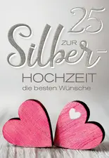 CACTUS Hochzeitskarte "Silberhochzeit Herzen