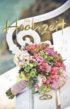 SUSY CARD Hochzeitskarte "Blumenstrauß/Ringe