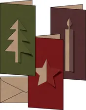 sigel Set de cartes de Noël "Cut-out style", long (2/3 A4)
