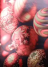 CACTUS Carte de Noël "Boules de Noël rouges