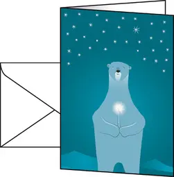 sigel Carte de Noël "Polar bear with candle", A6, pour
