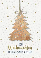 CACTUS Weihnachtskarte "Tannenbaum", mit Holzapplikation