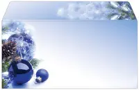sigel Enveloppe à motif de Noël "Blue Harmony", format long