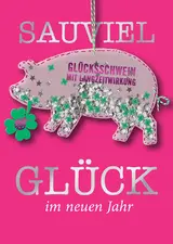 CACTUS Neujahrskarte mit Konfettischwein